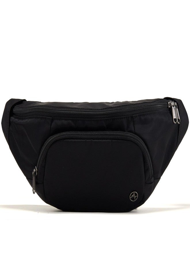 Pander حقيبة خصر كروسبودي من باندر إيفري وير مزودة بجيوب شبكية وحزام قابل للتعديل، 4 لتر / أسود - Image 1